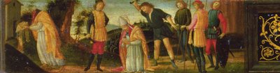 The Martyrdom of St. Denis of Paris, section of predella panel depicting scenes from the lives of the saints by Domenico Ghirlandaio